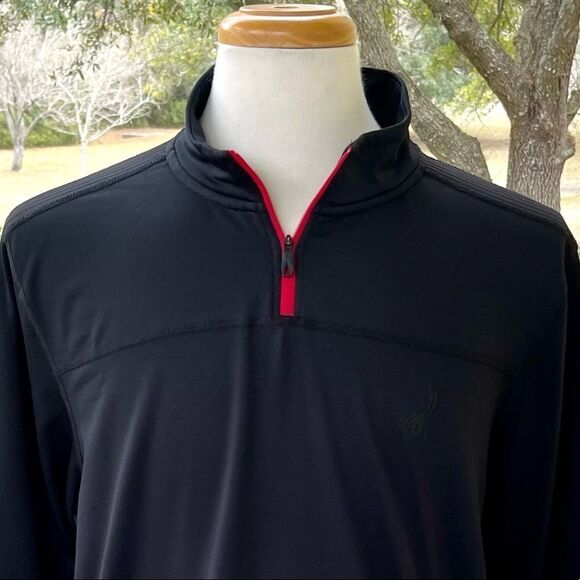 Spyder Active Pro WB Black Performance Pullover. 1/8 zip. Size XL. - Picture 2 of 12